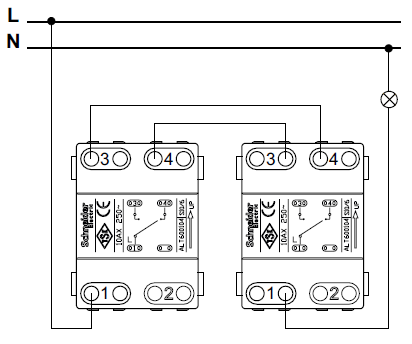 Схема подключения проходного выключателя Schneider