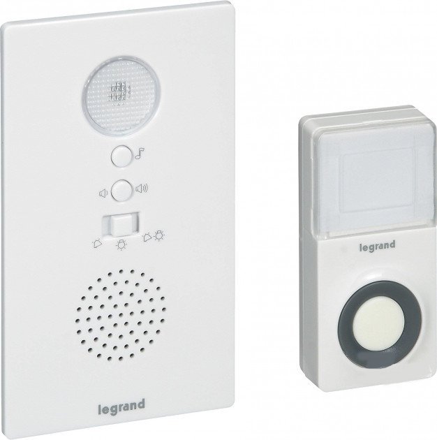 На фото: Беспроводной звонок 94224 Legrand. Предоставлено e-catalog.legrand
