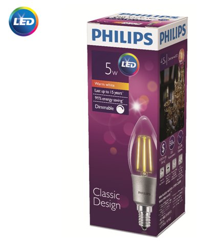LEDClassic 5-50W B35 E14 WW CL D APR 929001227208 : электромаркет интернет-магазин ELMAR Украина