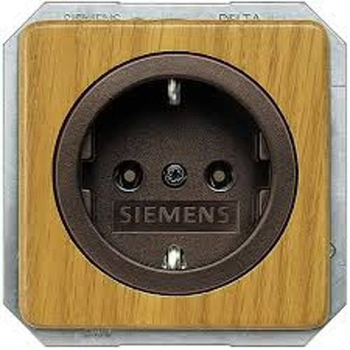 Деревянная  розетка Siemens. Накладка сделана из натурального дуба : электромаркет интернет-магазин ELMAR Украина