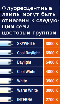 цветовая температура также варьирует от 2700К до 8000К : интернет-магазин Elmar Украина