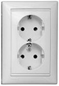 Розетка електрична подвійна з заземленням Valena (білий) : інтернет-магазин Elmar Україна