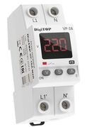 Реле напруги VP-16A M2R з термозахистом 16А min 120-200В, max 210-270В 2 модулі в компактному корпусі DigiTOP : інтернет-магазин Elmar Україна
