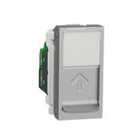 Розетка комп'ютерна RJ45 один кат 5 UTP 1м алюміній Unica New