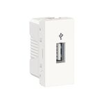 USB-конектор 1 модуль білий Unica New