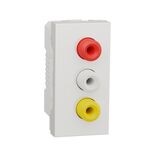 Розетка 3 RCA 1 модуль белый Unica New
