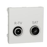 Розетка R-TV SAT концевая 2 модуля білий Unica New