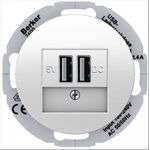 USB-розетка подвійна (3А/2*1.5А) 230В полярна білизна 1930/Glas/R.classic