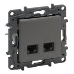 NILOE STEP Розетка інформаційна 2XRJ45 CAT6 FTP, колір Сталь