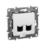 Розетка комп"ютерная 2хRJ45 Кат.5е UTP, Etika (білий)