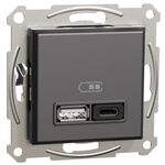 Поворотний LED димер, 230 В, 370 Вт. З рамкою в комплекті Білий Asfora Schneider Electric EPH6800121