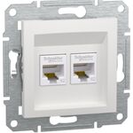 Розетка 2хRJ45 подвійна тип UTP категорія 5E без рамки Білий Asfora Schneider Electric EPH4470121