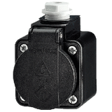 16А 2п+З 230В розетка SCHUKO настінна з пружинними клемами IP44 чорна