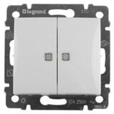 Двоклавішний вимикач з підсвічуванням Valena (білий)