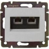 Комп'ютерна розетка 2xRJ45 кат.5Е UTP на захопленнях Valena (білий)