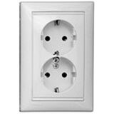 Розетка електрична подвійна з заземленням Valena (білий)