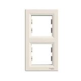 2-местная рамка вертикальная (кремовый) Asfora