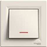 Выключатель одноклавишный с подсветкой Asfora (кремовый)