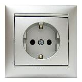 Розетка електрична з заземленням Valena (алюміній)