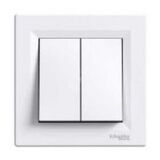 Вимикач двоклавішний Asfora (білий)