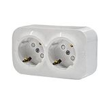 Розеточный блок 2 x 2К+З с защитными шторками 16 A - 250 В Угол отв. 45 град. Forix (Quteo) (белый)