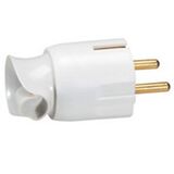 Вилка с заземлением белая Legrand