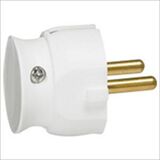 Вилка Електрична угловая 16А 2-контакта біла Legrand