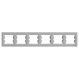 Рамка 6 местная Asfora Алюминий