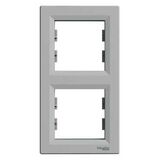 Рамка 2 місцева вертикальна Asfora алюміній