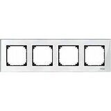 Рамка стеклянная 4-місцева M-Elegance, білий бриллиант скло  Schneider Electric