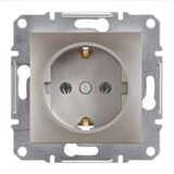 Розетка 220В з заземленням + шторки Asfora Бронза