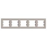 Рамка 5 местная Asfora Бронза