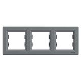 Рамка 3 местная Asfora Сталь