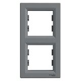 Рамка 2 местная вертикальная Asfora Сталь