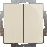 2006/6/6 UC-92-507 Переключатель 2-клавишный (сх. 6+6) Basic 55 цвет-слоновая кость  ABB