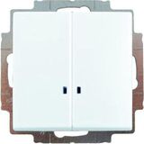 2006/5 UCGL-94-507 Вимикач 2-клавішний (сх. 5) з підсвічуванням Basic 55 колір-білий ABB