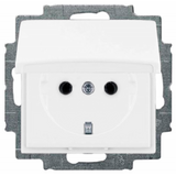 20 EUK-94-507 Розетка с заземл.и крышкой Basic 55 цвет-белый ABB