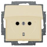 20 EUK-92-507 Розетка с заземл.и крышкой Basic 55 цвет-слоновая кость  ABB