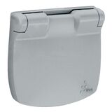 Накладка розетки 2К+З с крышкой Алюминий Valena Allure