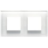 N2272 CB Рамка 2 поста белое стекло Zenit