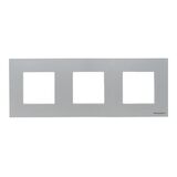 N2273 PL Рамка 3 поста серебро Zenit
