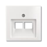 1803-02-94-507 Лицевая панель розетки телефон/компьютер наклонная белый Basic 55