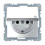 Розетка с з/к с крышкой 16А/250В полярная белизна Q.1/Q.3 Berker