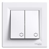 Вимикач/перемикач двоклавішний сх. 6+6 білий Asfora