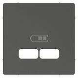 Лицевая панель зарядки USB антрацит System M