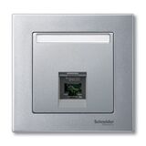 Лицевая панель компьютерной розетки алюминий System M