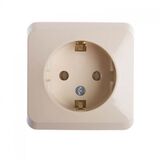 Розетка с з/к и защитными шторками IP20 16А 250В крем Prima