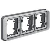 Рамка 3-місна горизонтальна для прихованого монтажу з ущільненням, Berker W.1, світло-сіра матова13303505