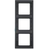 Рамка 3-місна вертикальна Berker K.1, антрацитовий матовий, лакована 13337006
