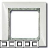Рамка 5-местная Валена цвет: белый / кристал